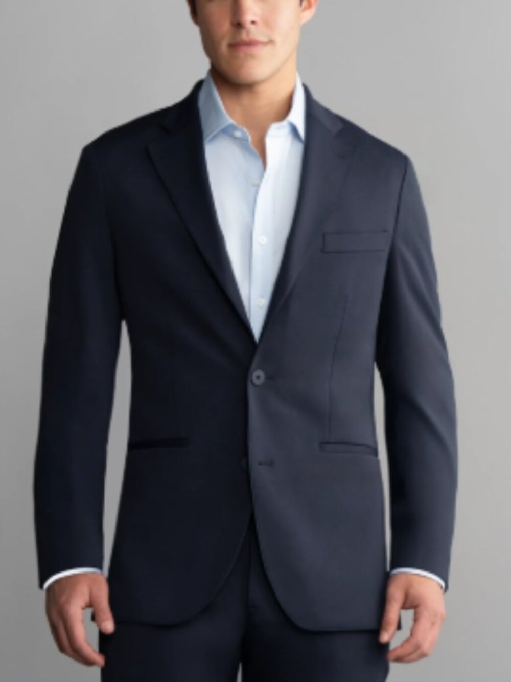 Twillory Circular Knit Blazer Navy Blue Sport Coat Suit Jacket Button Size 40S